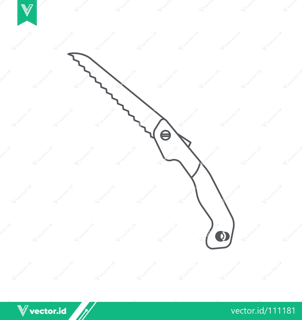 Premium Vector dari Folding Saw Icon Line Art Illustration