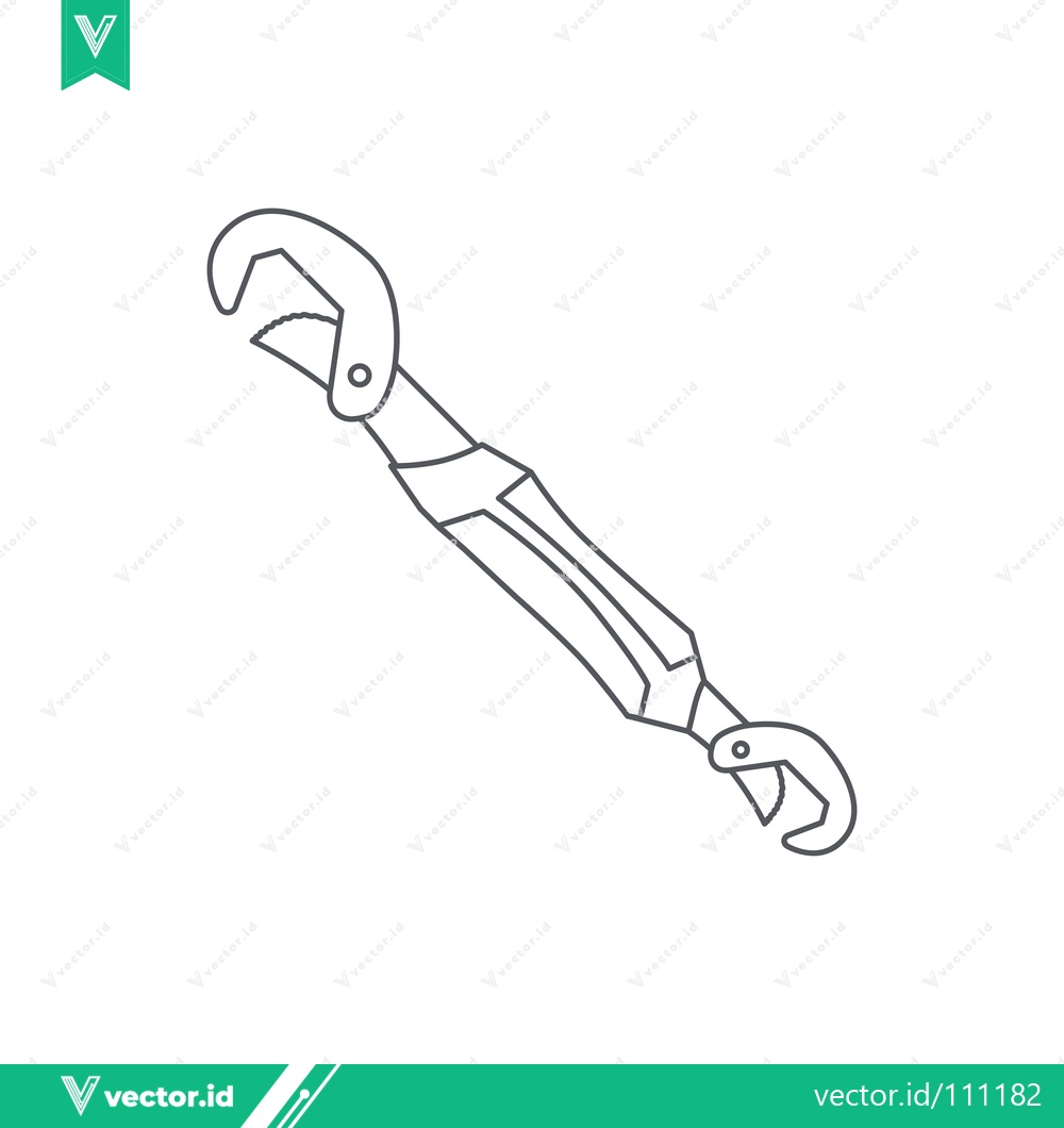 Premium Vector dari Adjustable Pipe Wrench Tool Illustration