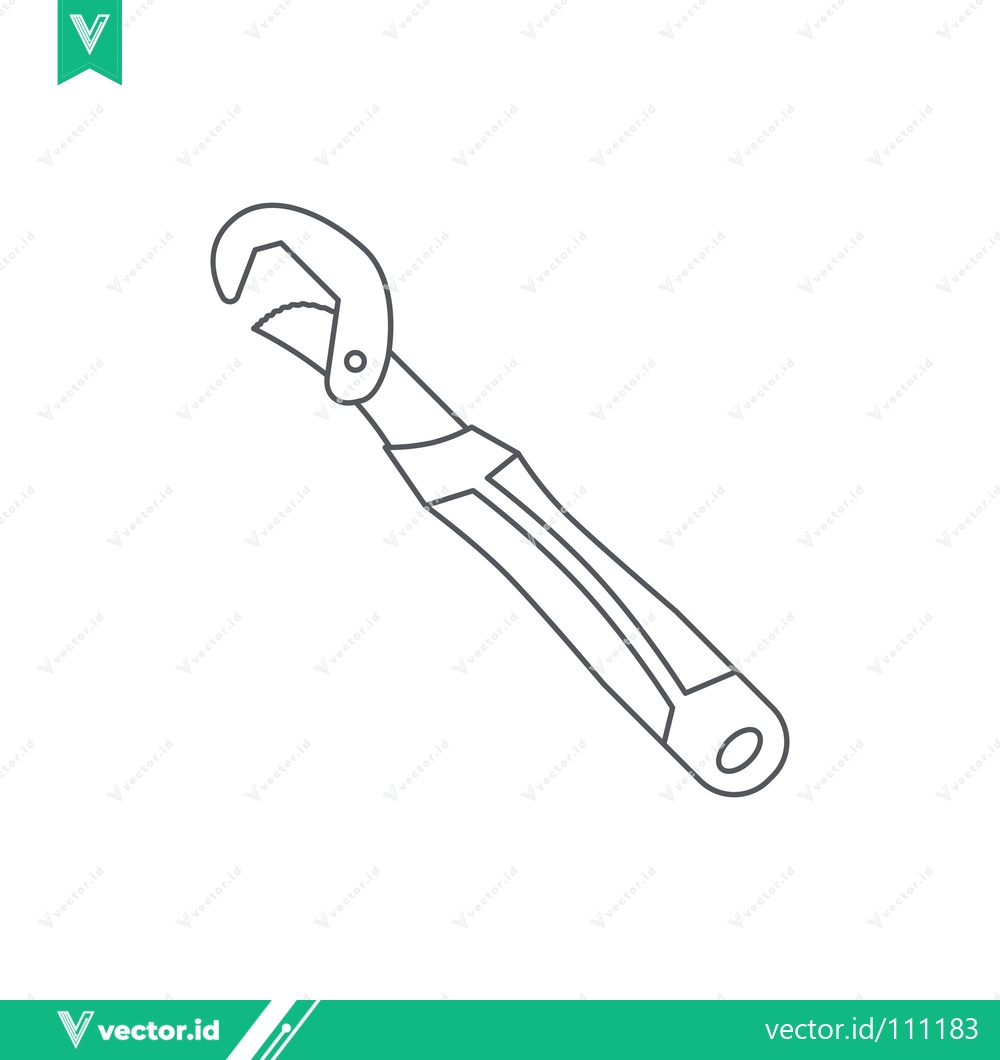 Premium Vector dari Adjustable Pipe Wrench Tool Illustration