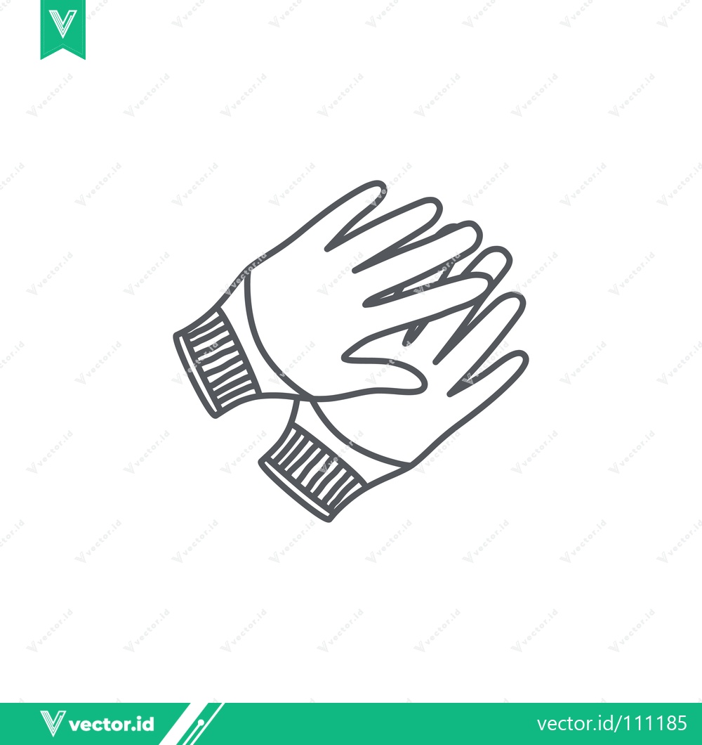 Premium Vector dari Simple Line Drawing of Two Gloves
