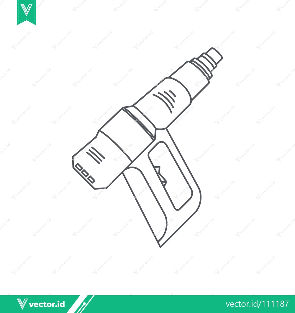 Premium Vector of Heat Gun Tool Illustration Line Art