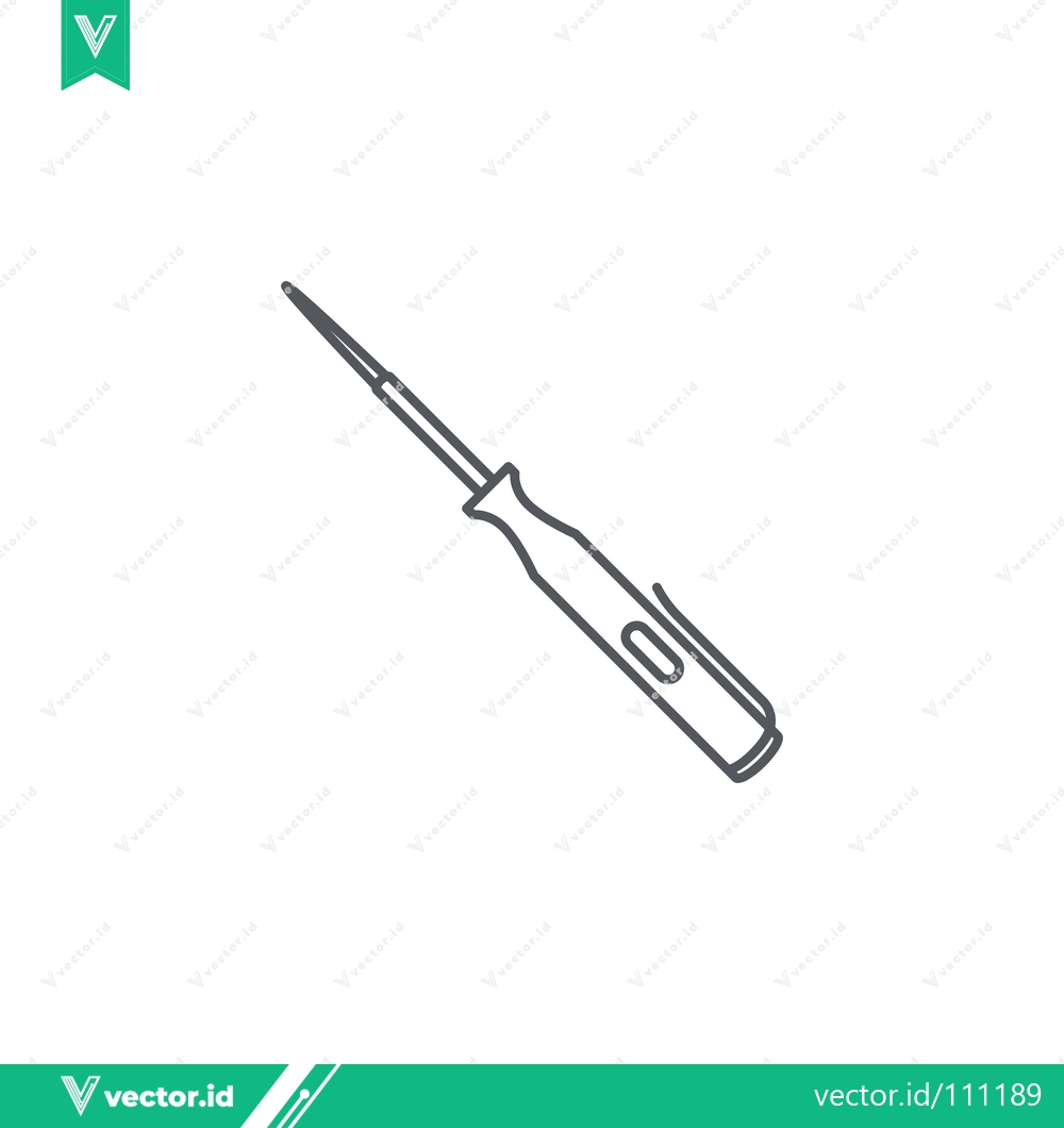 Premium Vector of Minimalist Line Art Illustration of a Screwdriver Tool