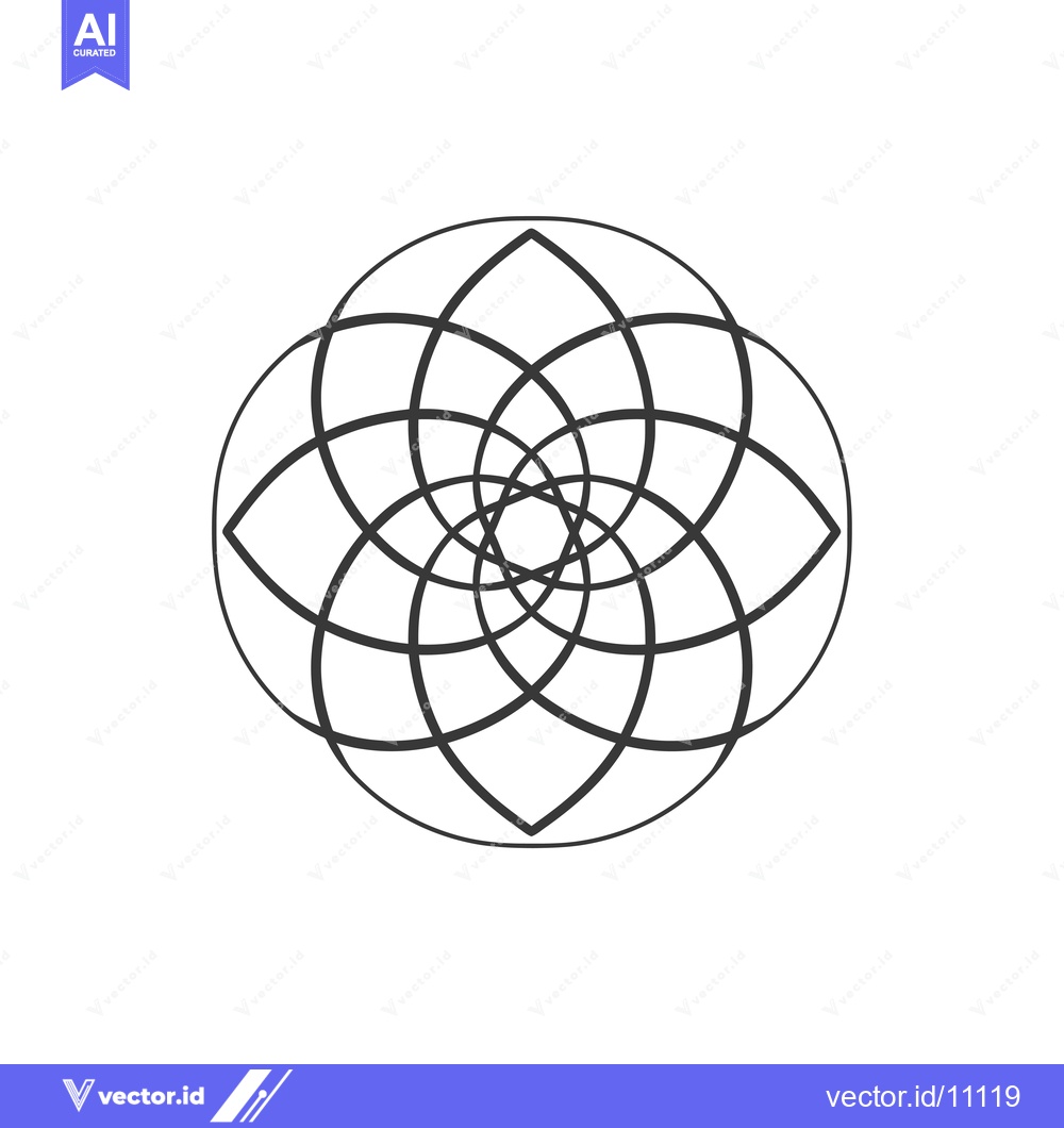 Premium Vector dari Abstract Circular Design with Intersecting Lines Forming a Flower Shap