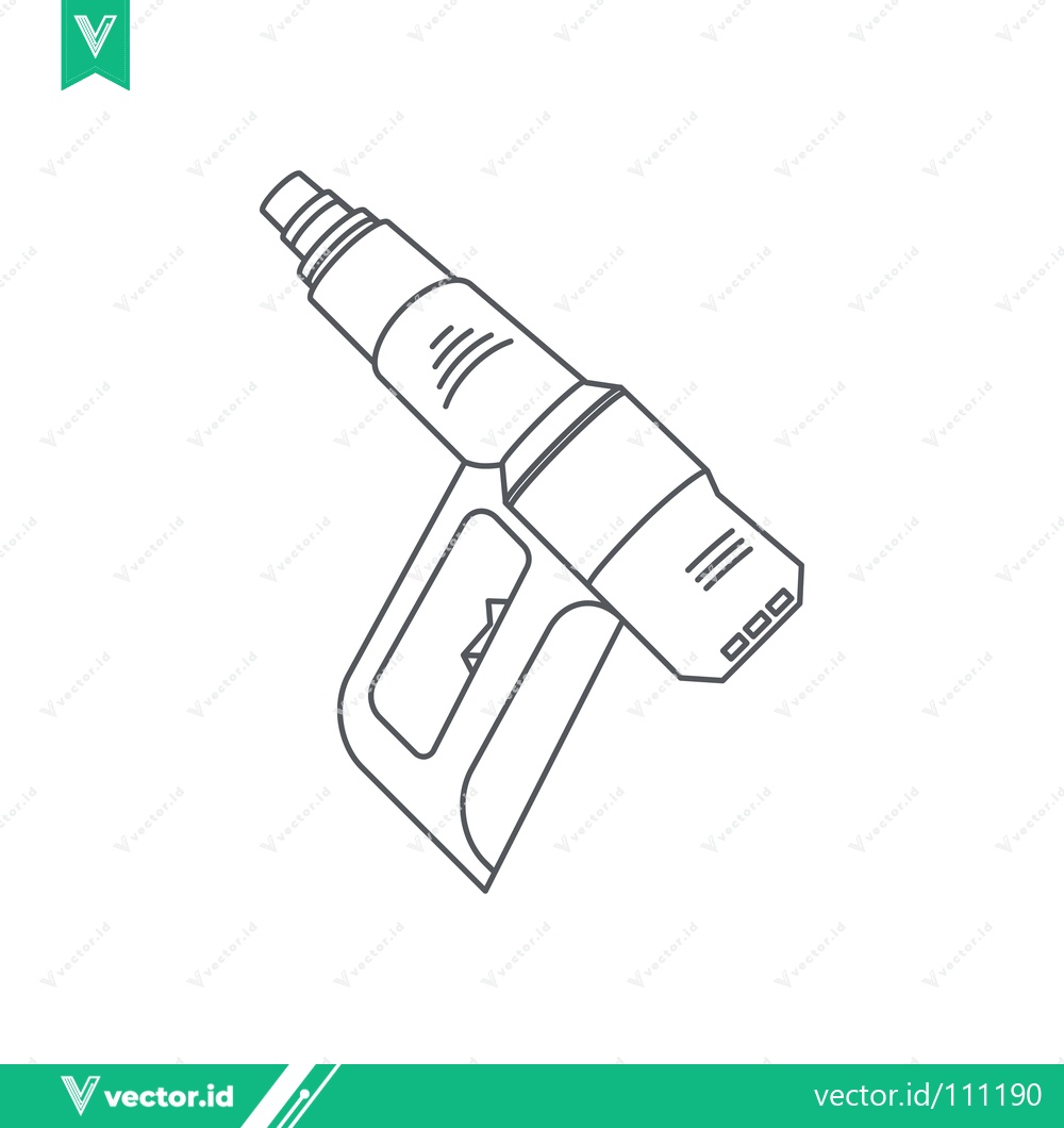 Premium Vector dari Minimalist Line Art Illustration of a Heat Gun Tool