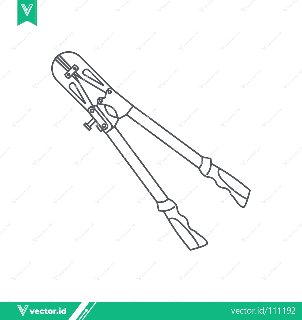 Premium Vector dari Bolt Cutters Tool Illustration Line Art