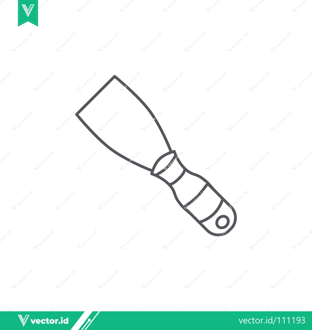 Premium Vector dari Simple Line Drawing of a Putty Knife Tool