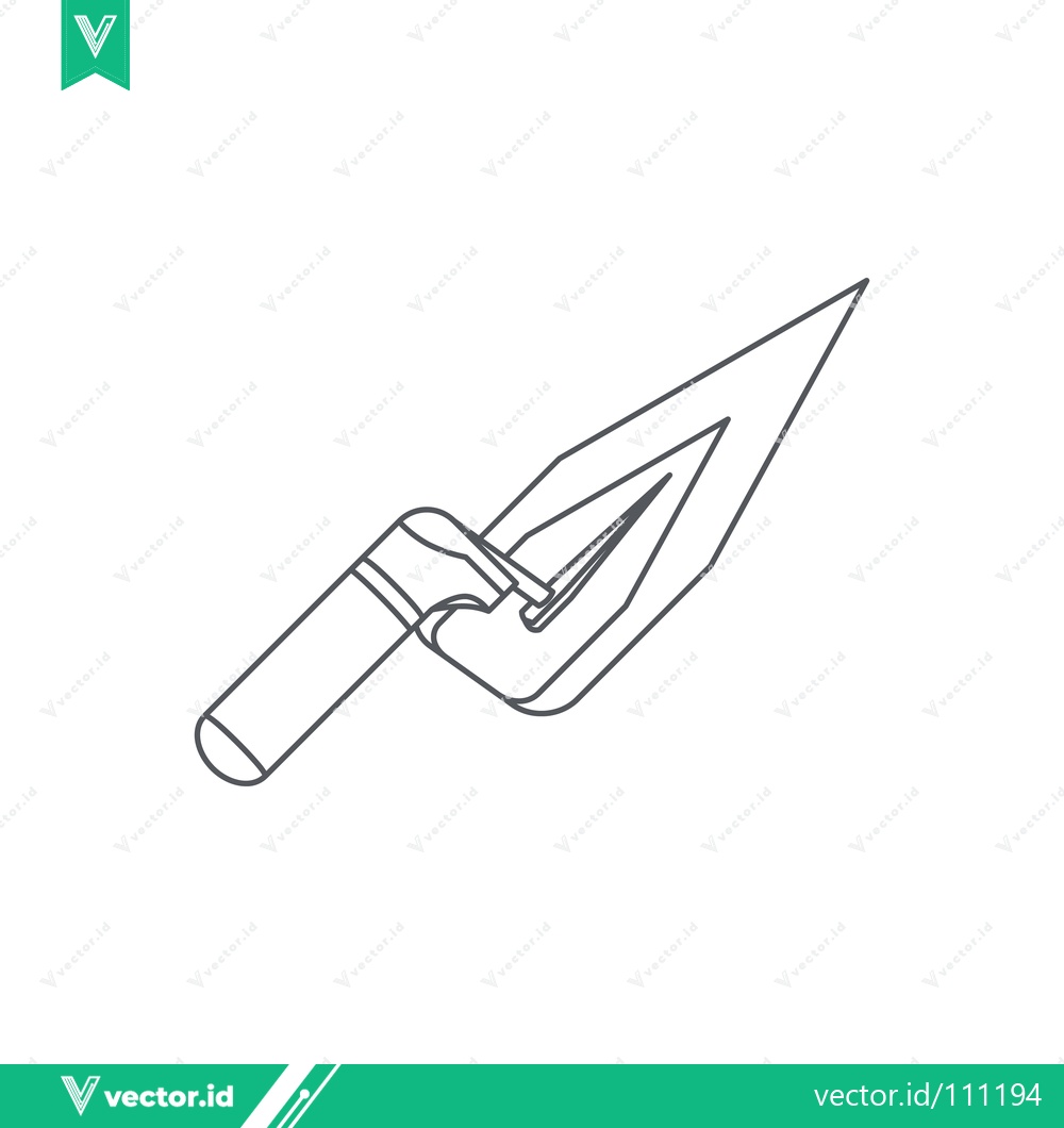 Premium Vector dari Line Art Illustration of a Trowel Tool