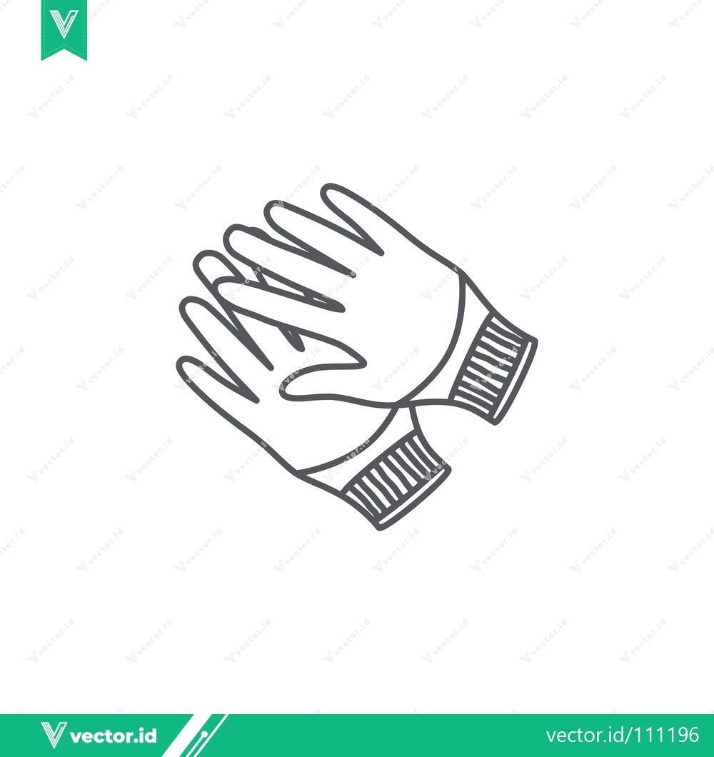 Premium Vector of Simple Line Drawing of a Pair of Gloves