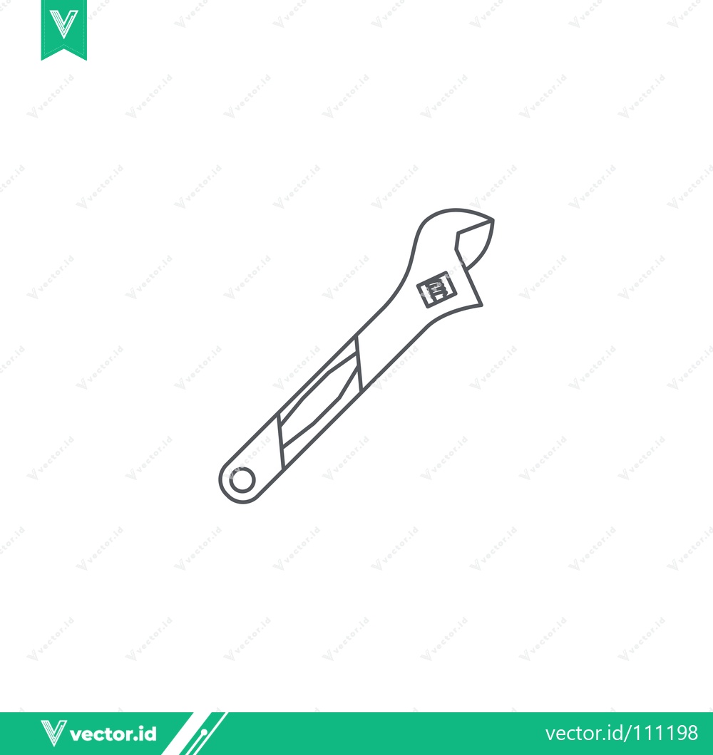 Premium Vector dari Adjustable Wrench Tool Illustration