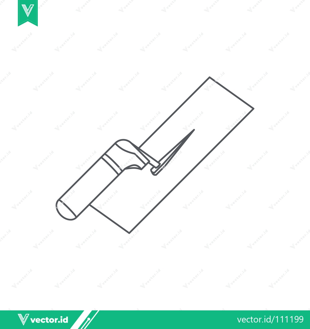 Premium Vector dari Line Art Illustration of a Trowel Tool