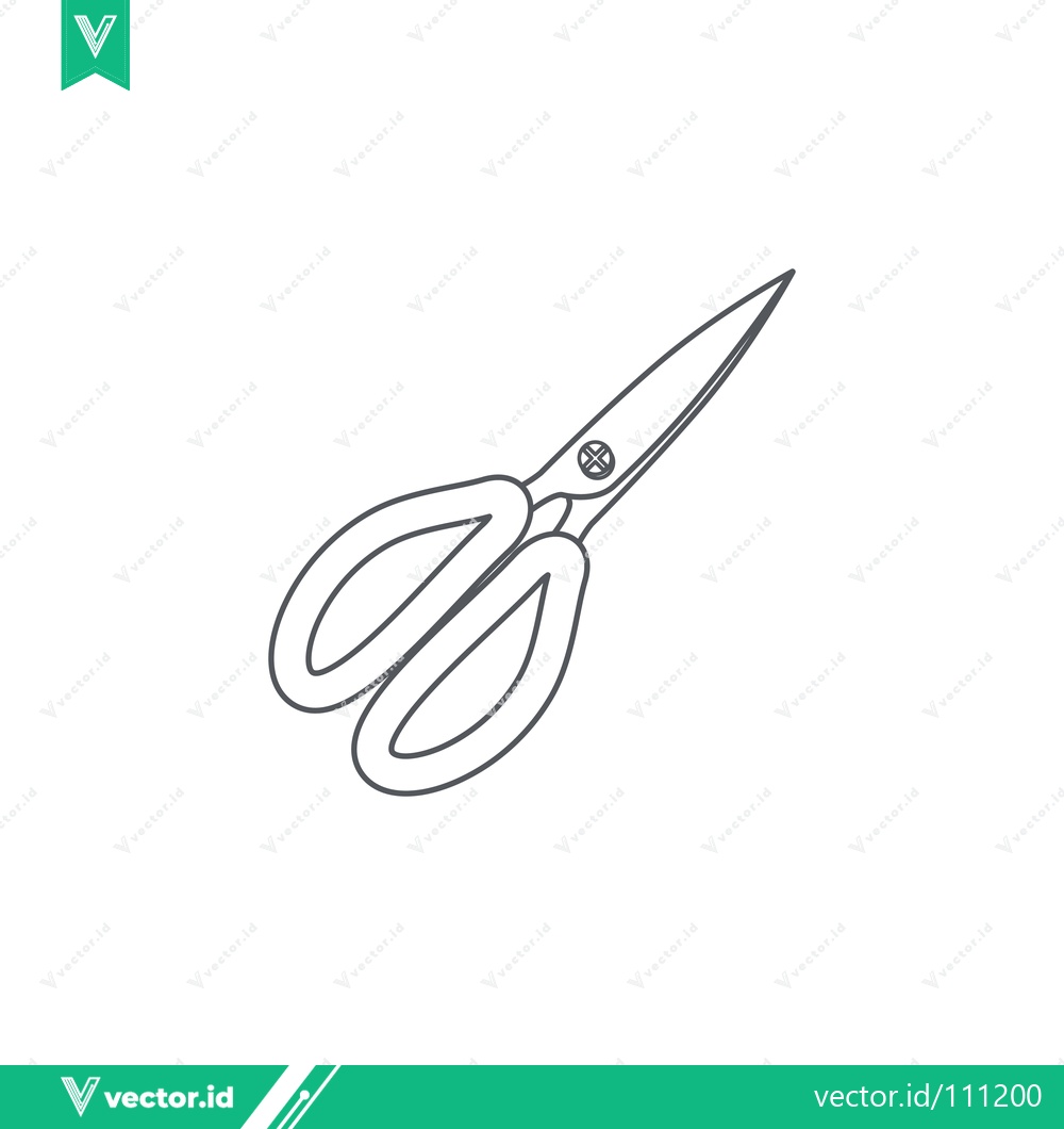 Premium Vector dari Simple Line Drawing of Scissors