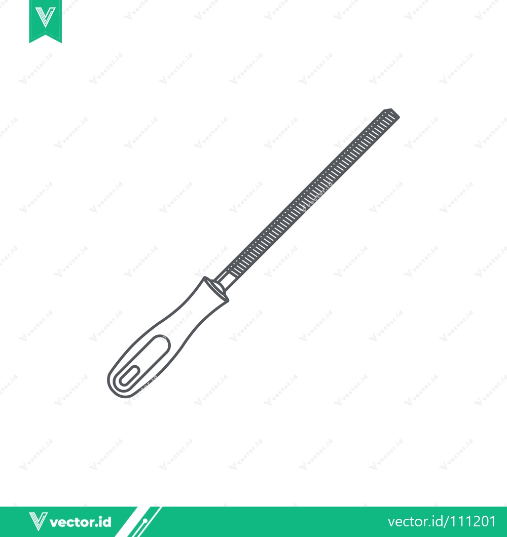Premium Vector dari Illustration of a Metal File Tool with Handle