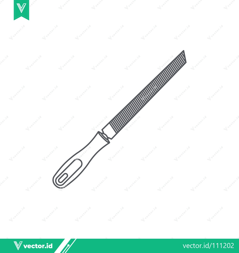 Premium Vector of Illustration of a Metal File Tool with a Handle