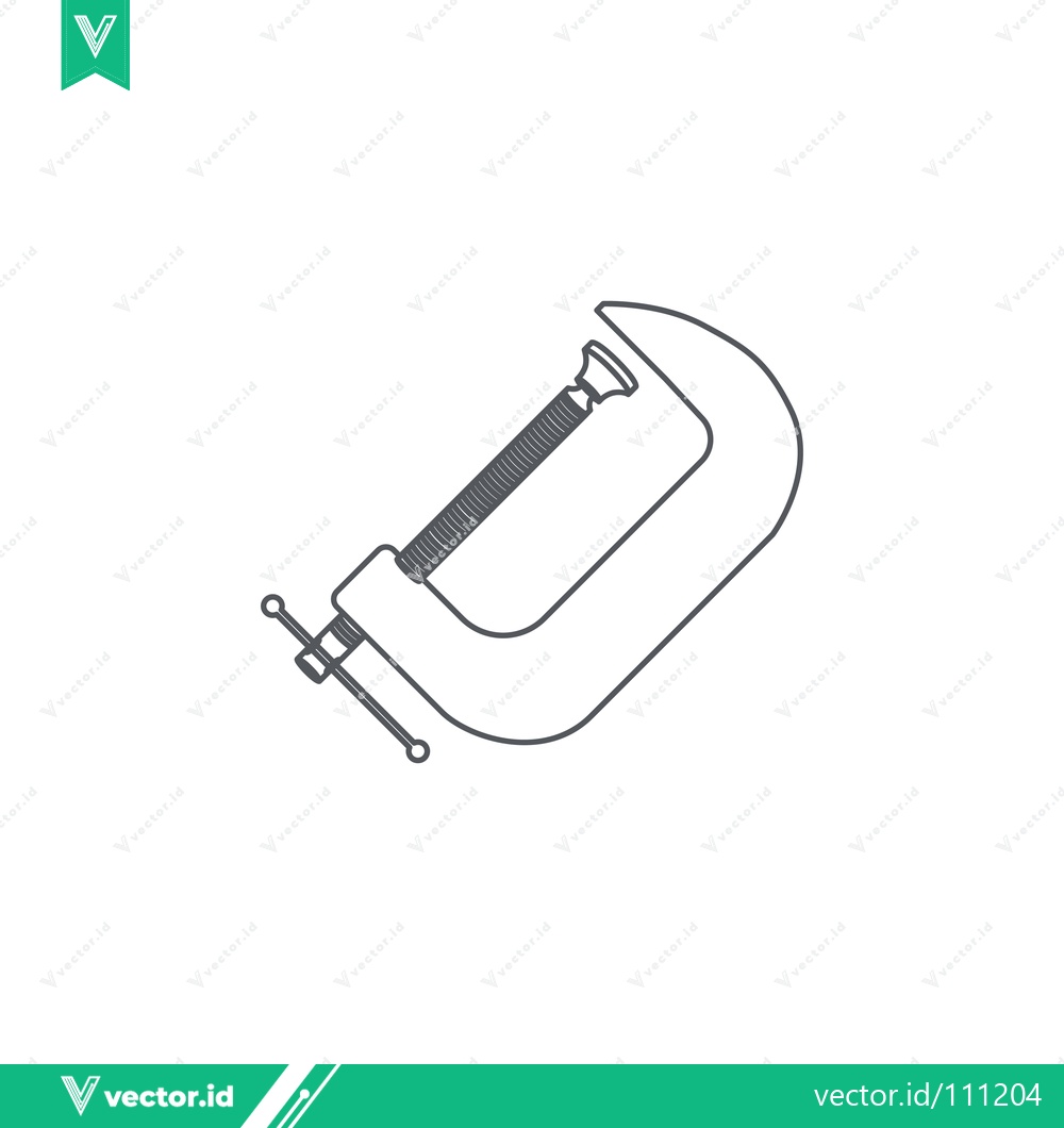 Premium Vector dari Simple Line Drawing of a C-Clamp