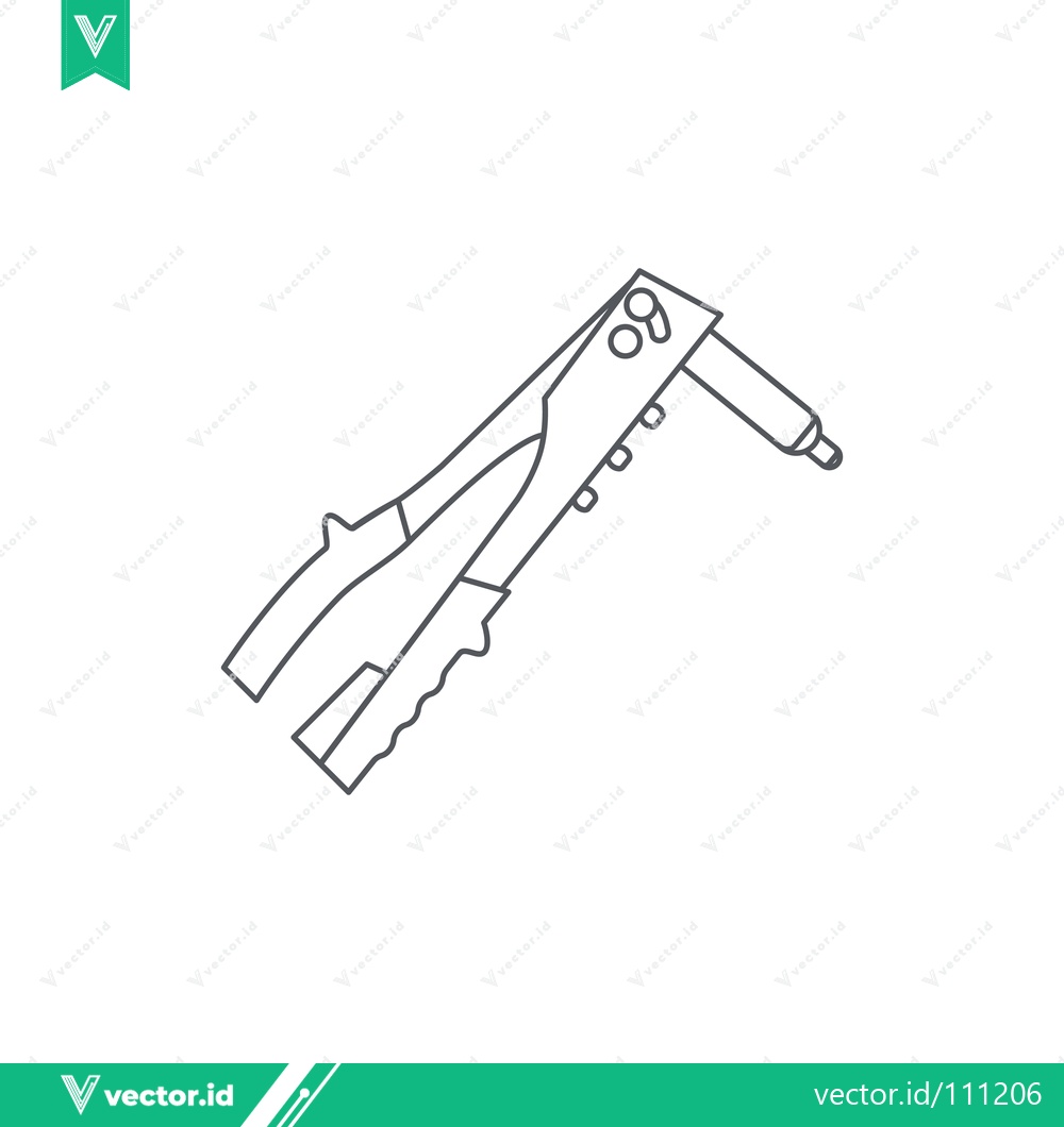 Premium Vector dari Hand Riveter Tool Line Art Illustration