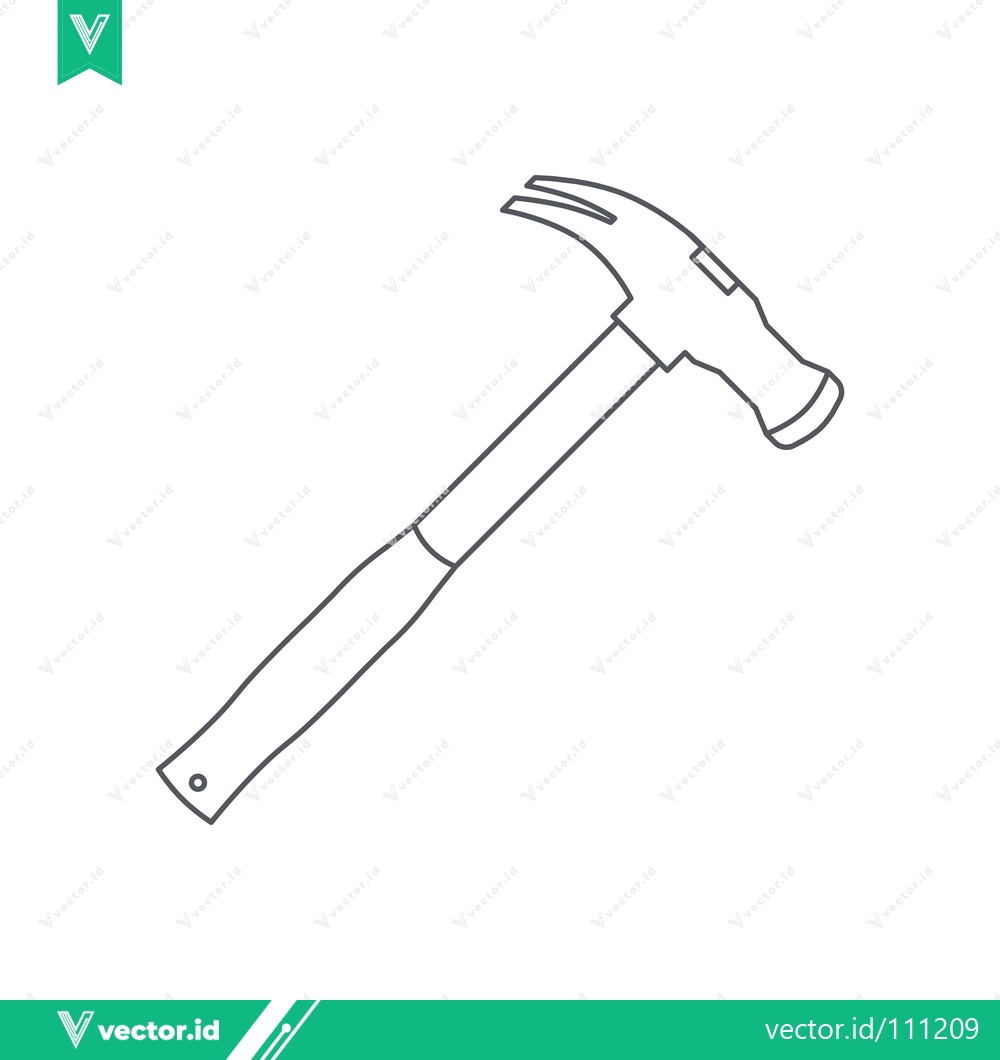 Premium Vector dari Simple Line Drawing of a Claw Hammer
