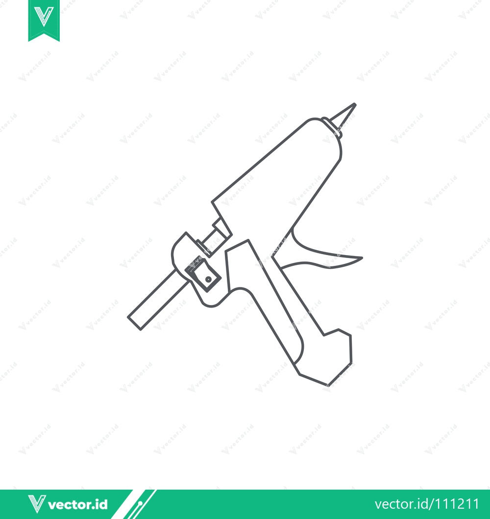 Premium Vector of Simple Line Drawing of a Hot Glue Gun Tool