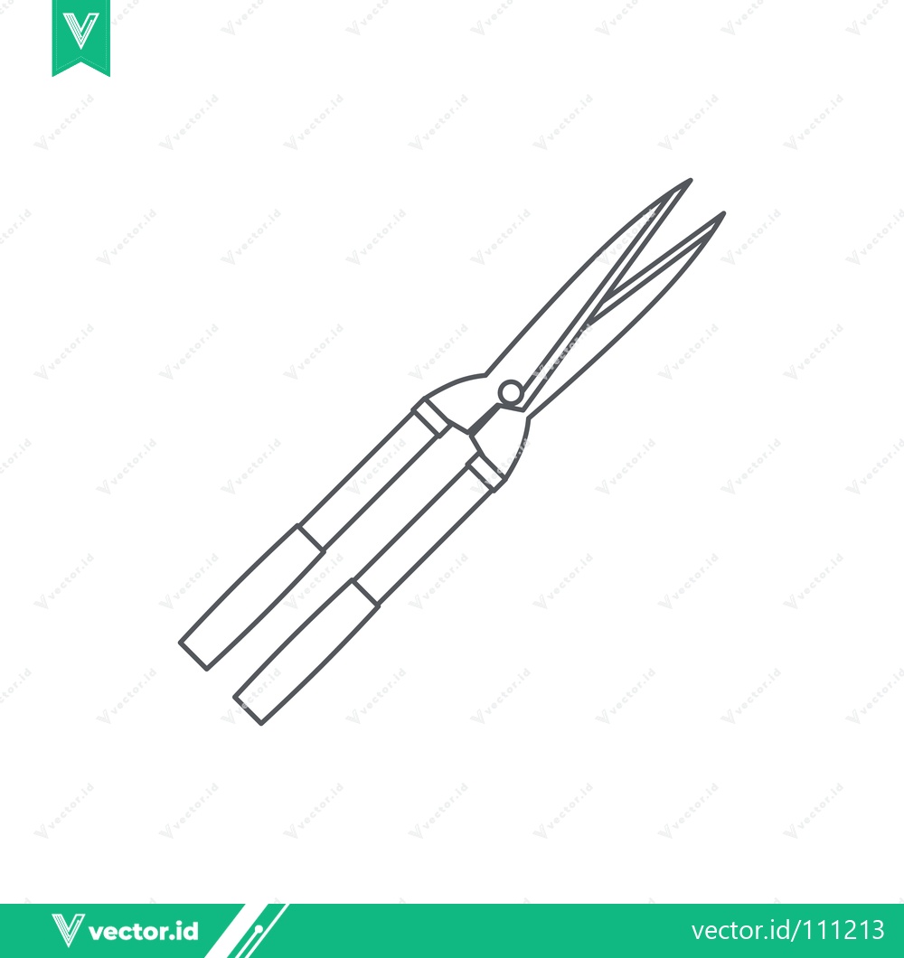 Premium Vector dari Line Art Illustration of Garden Shears for Cutting Plants