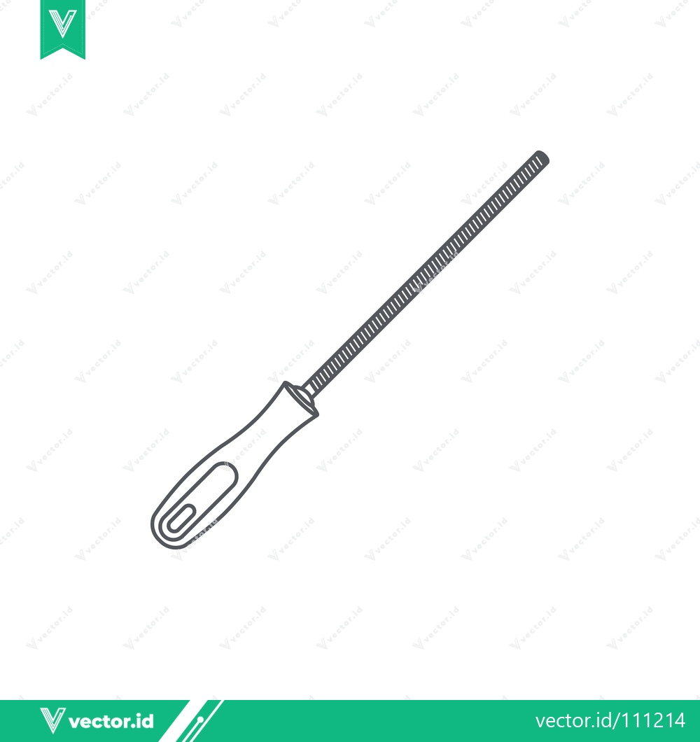 Premium Vector dari Illustration of a Round Metal File Tool with Handle