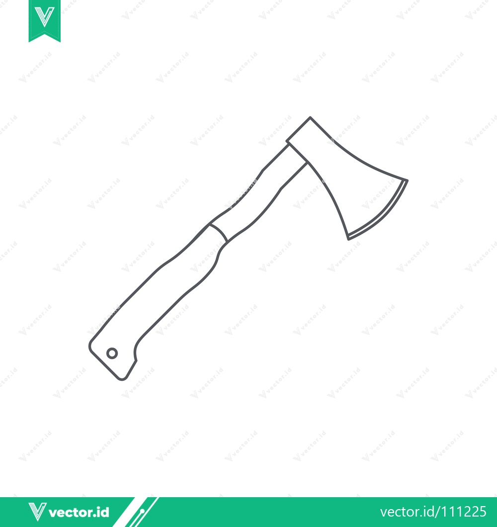 Premium Vector dari Simple Outline Drawing of an Axe Tool