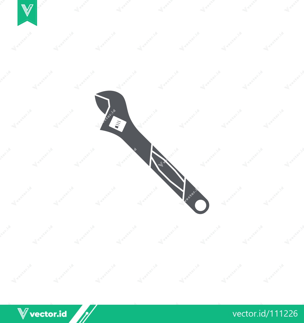 Premium Vector dari Adjustable Wrench Tool Icon Vector Illustration