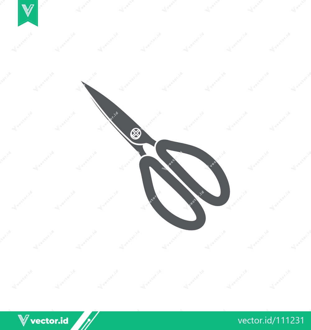 Premium Vector dari Stylized Icon of Open Scissors Simple Vector Graphic