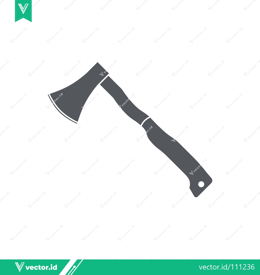 Premium Vector dari Simple Silhouette of an Axe on a White Background