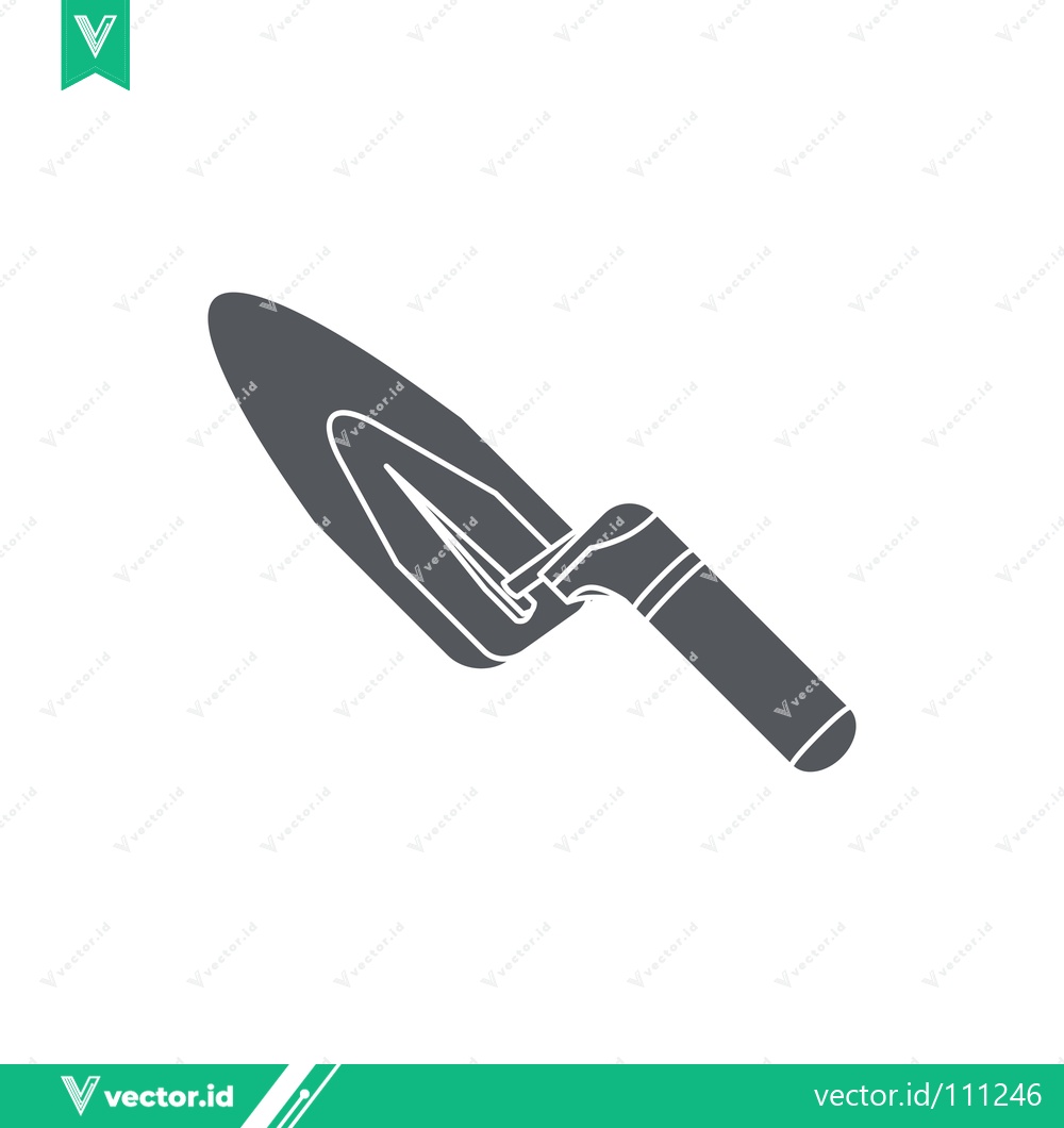 Premium Vector of Gardening Trowel Silhouette Icon Vector Illustration