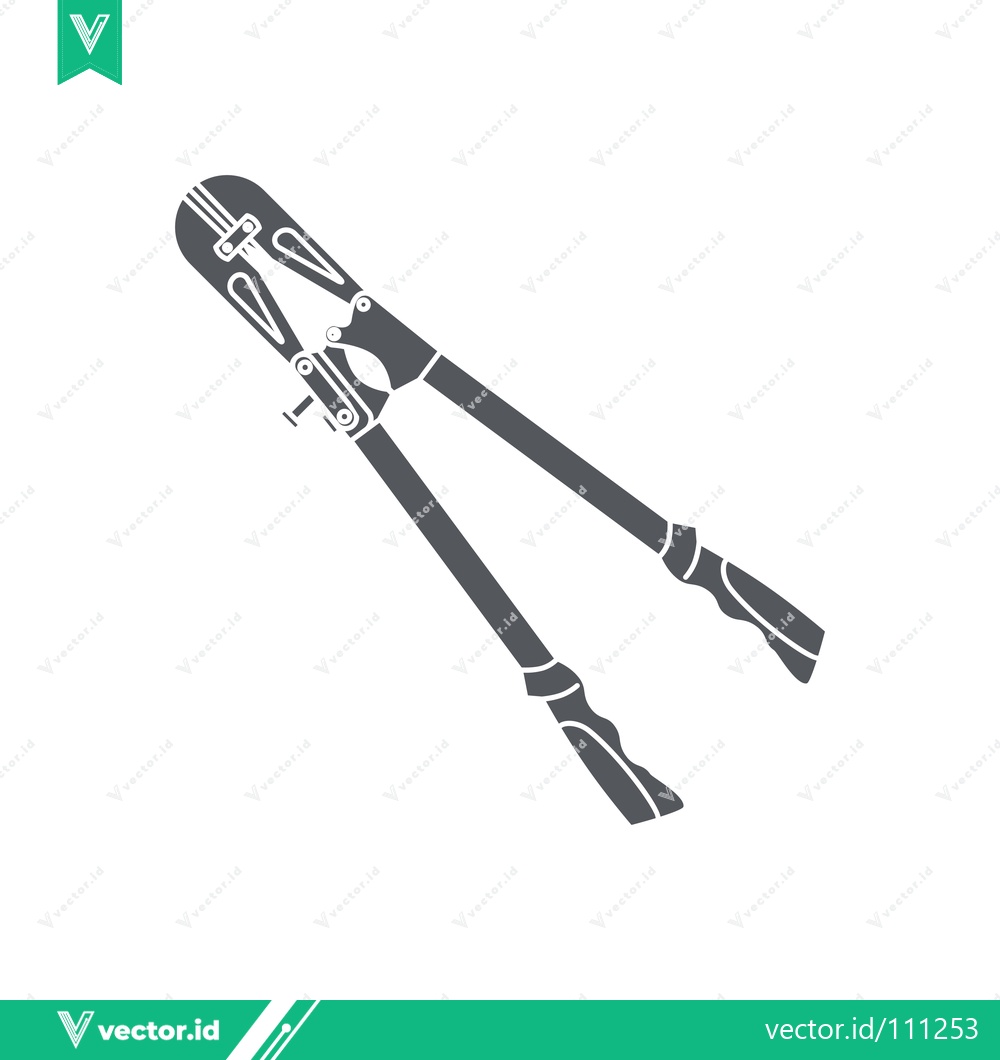 Premium Vector of Heavy Duty Bolt Cutters Tool Icon Silhouette