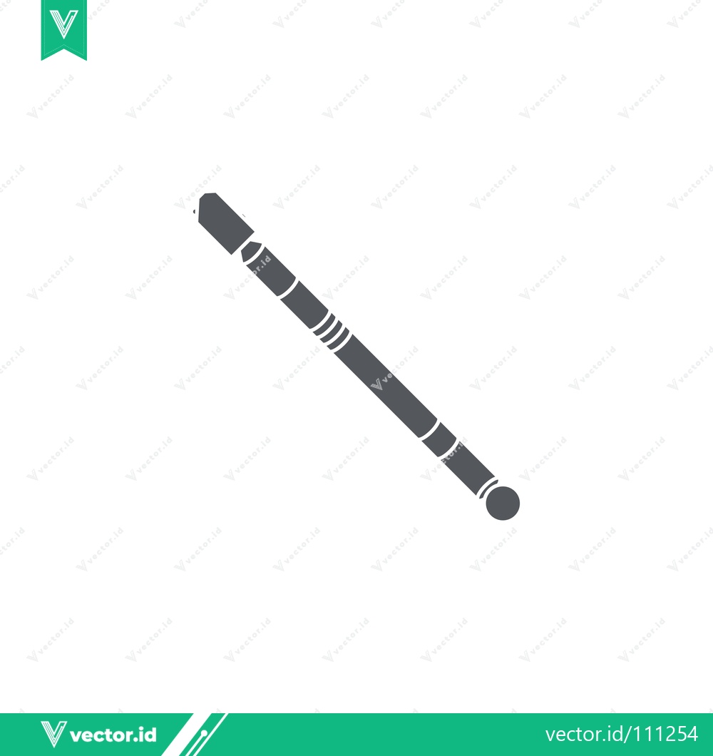 Premium Vector dari Simple Silhouette Icon of a Flute Musical Instrument
