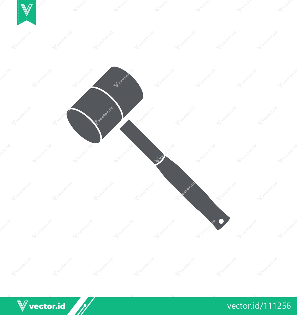 Premium Vector dari Simple Icon of a Mallet Hammer Tool