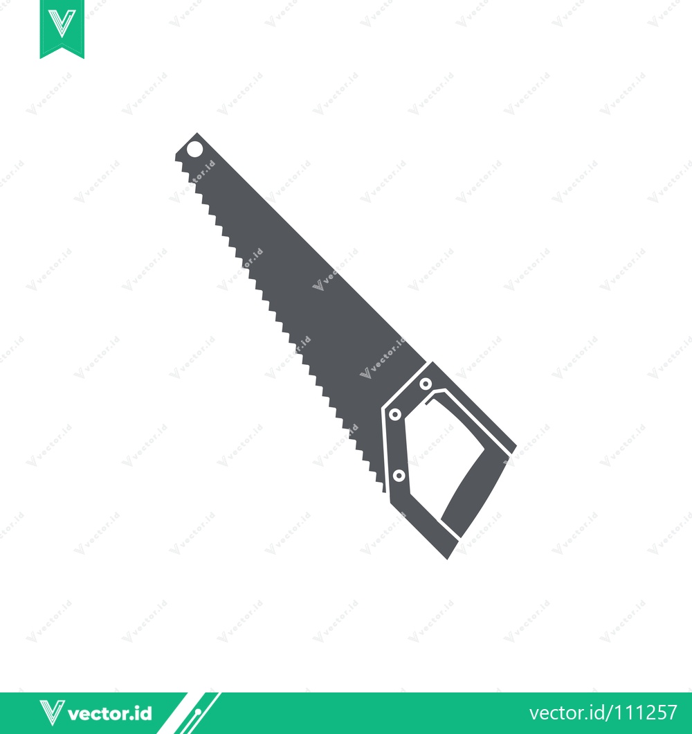 Premium Vector dari A simple clean illustration of a hand saw on a white background