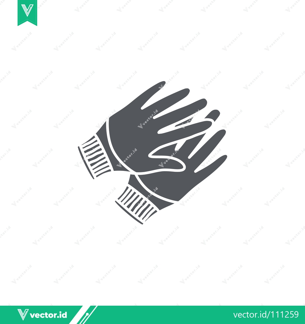 Premium Vector of Stylized Illustration of Dark Gray Winter Gloves