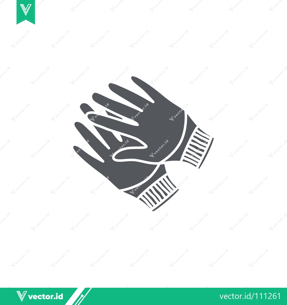 Premium Vector of Stylized Illustration of Dark Gray Gloves on a White Background