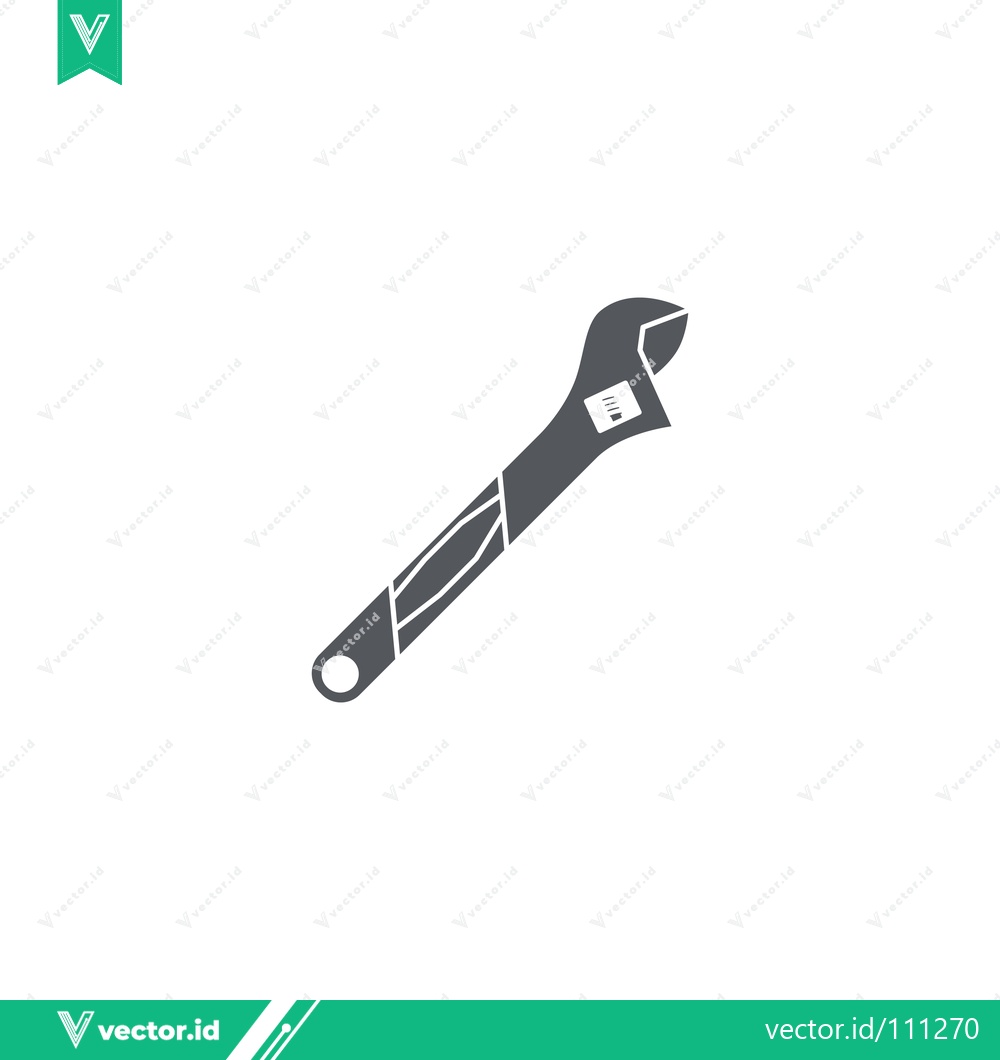 Premium Vector dari Adjustable Wrench Tool Icon Vector Illustration