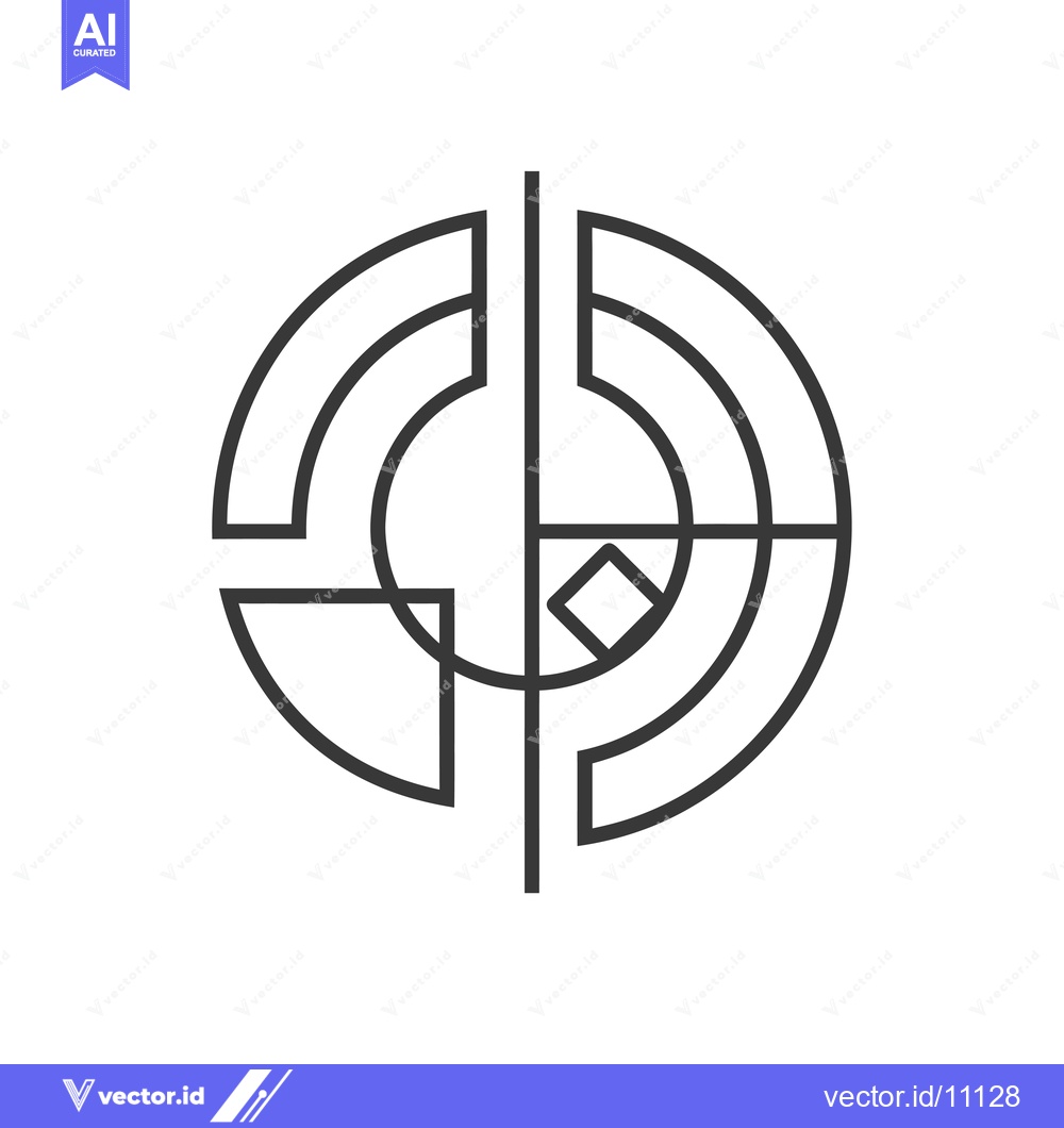 Premium Vector dari Abstract Circular Geometric Design with Intersecting Lines
