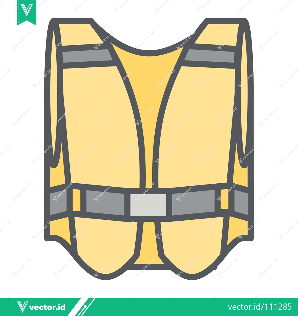 Premium Vector of High Visibility Safety Vest Icon for Construction and Road Work
