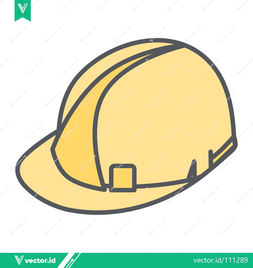 Premium Vector of Yellow Hard Hat Safety Protection Construction Icon