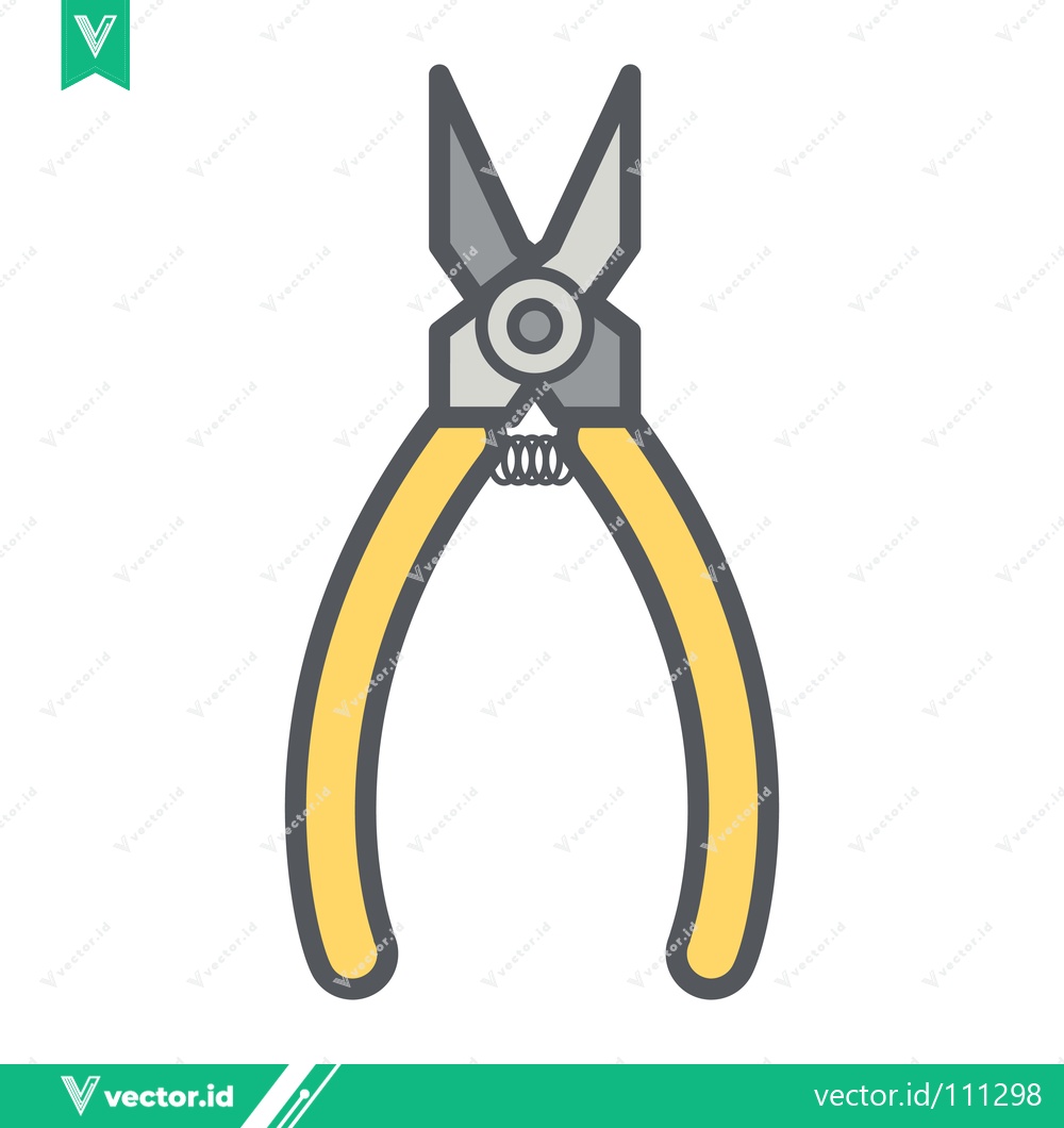 Premium Vector of Illustration of a pair of yellow-handled wire cutters