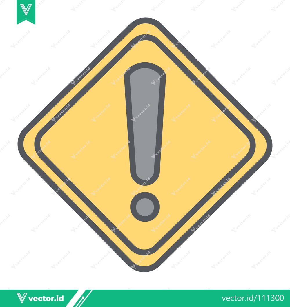 Premium Vector dari Yellow Warning Sign with Exclamation Mark Icon