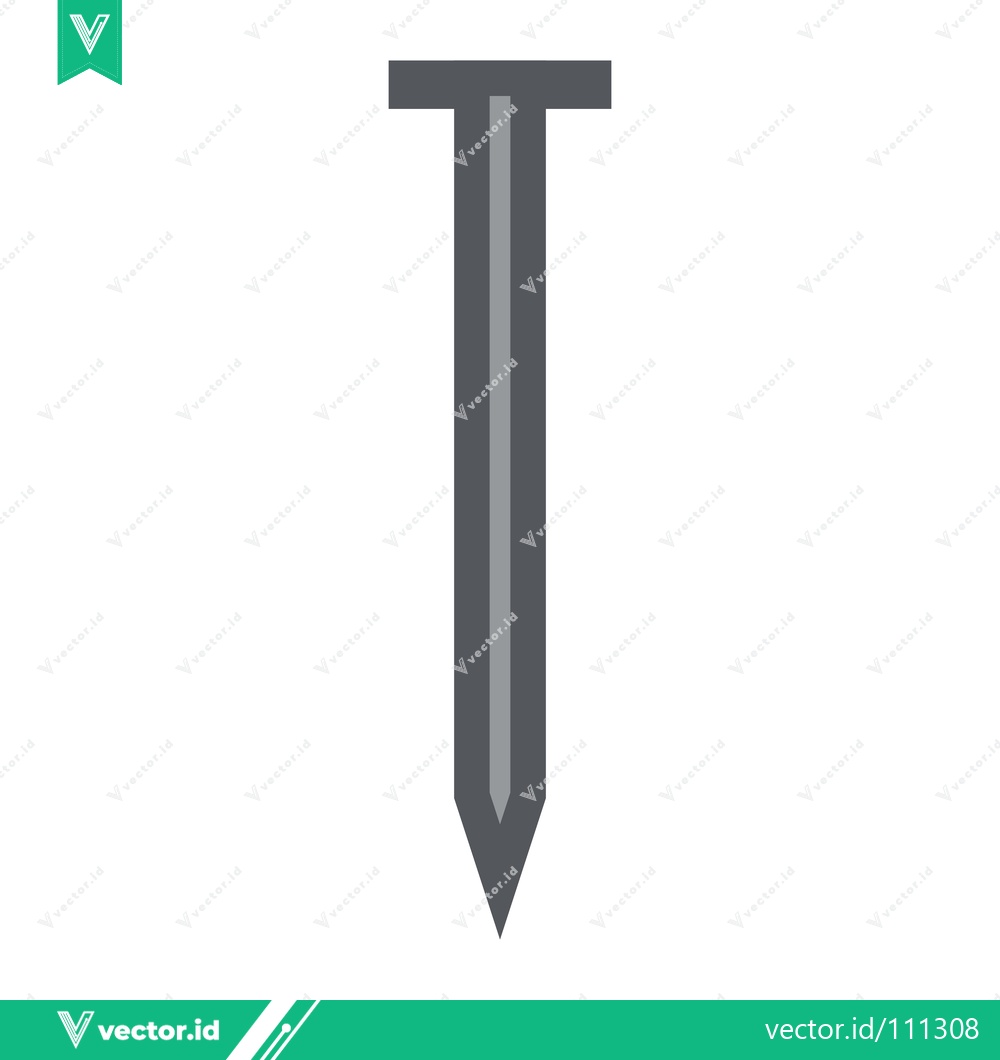 Premium Vector dari Simple Illustration of a Metal Nail on a White Background