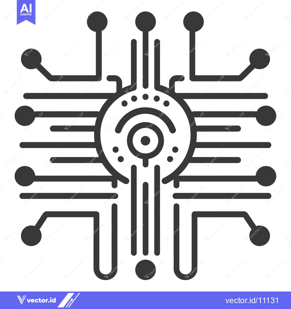 Premium Vector dari Abstract Circular Network with Connected Lines and Nodes