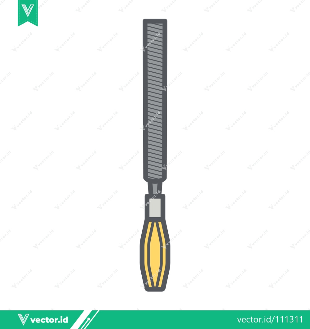 Premium Vector of Illustration of a Metal Rasp Tool with Wooden Handle