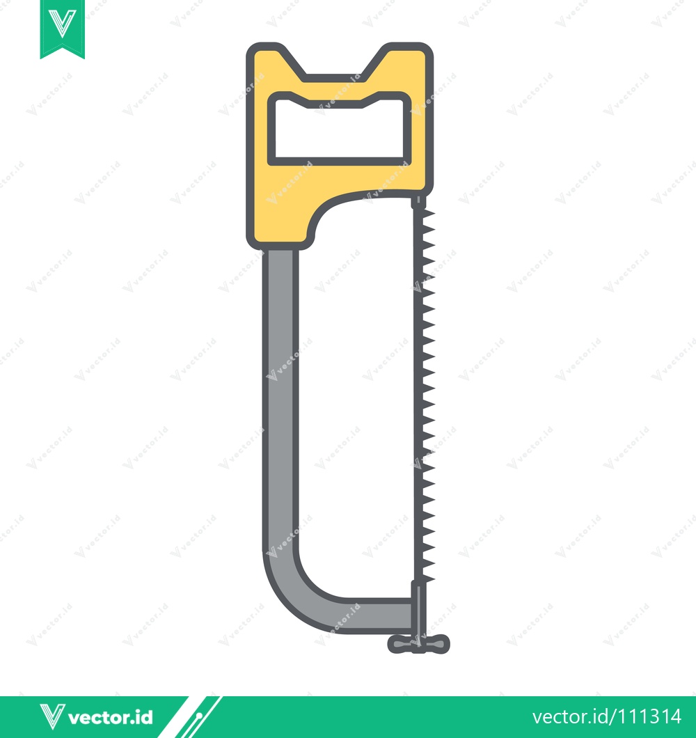 Premium Vector of Illustration of a Yellow and Gray Hacksaw Tool