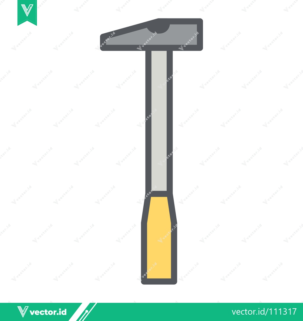 Premium Vector of Simple Flat Design Illustration of a Hammer Tool