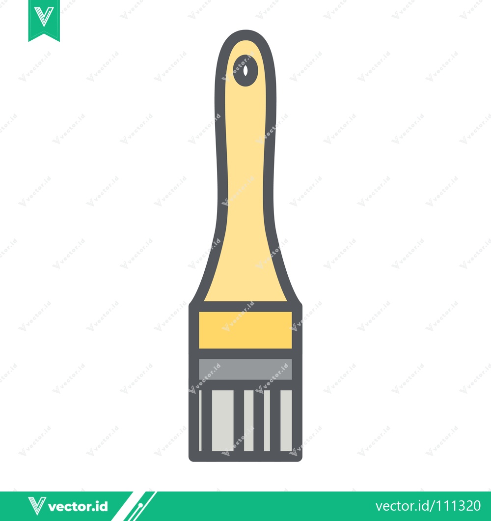 Premium Vector dari Flat Design Paint Brush Icon Vector Illustration