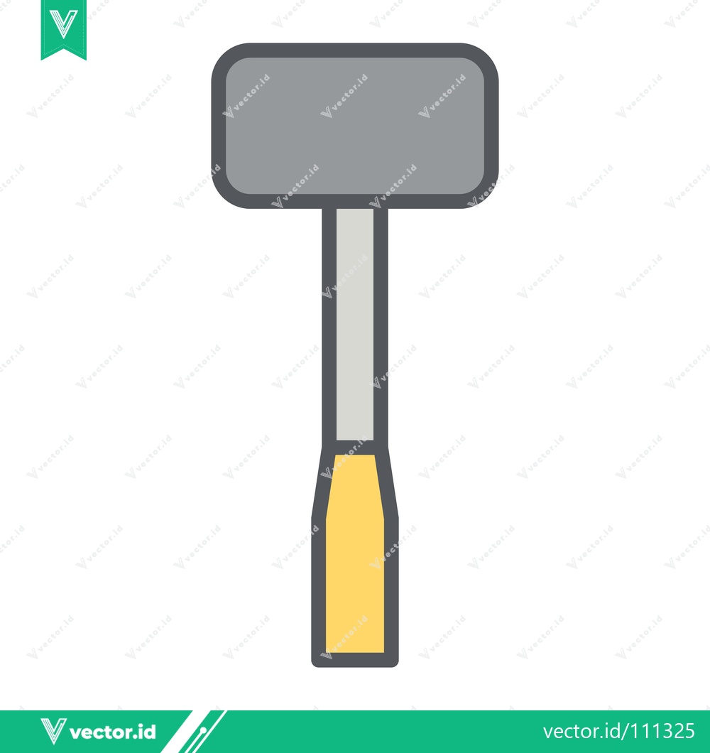 Premium Vector of Simple Flat Icon of a Sledgehammer Tool