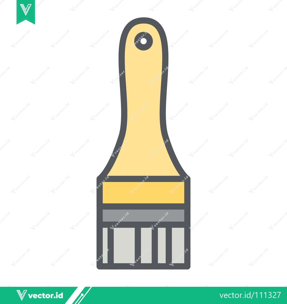 Premium Vector of Flat Design Paintbrush Icon for Creative Projects