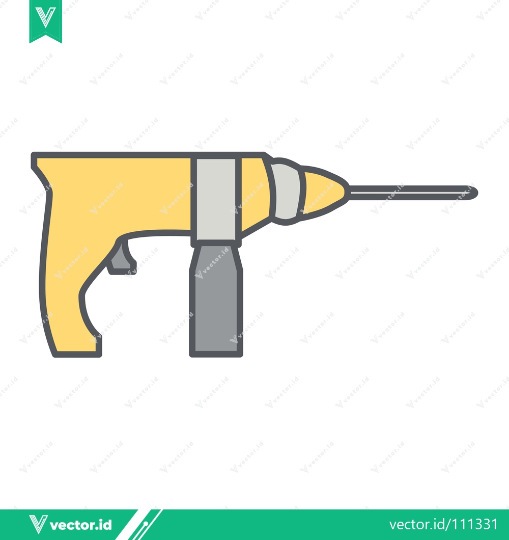 Premium Vector dari Yellow Power Drill Tool Icon Vector Illustration