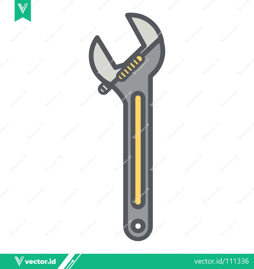 Premium Vector dari Adjustable Wrench Tool Illustration